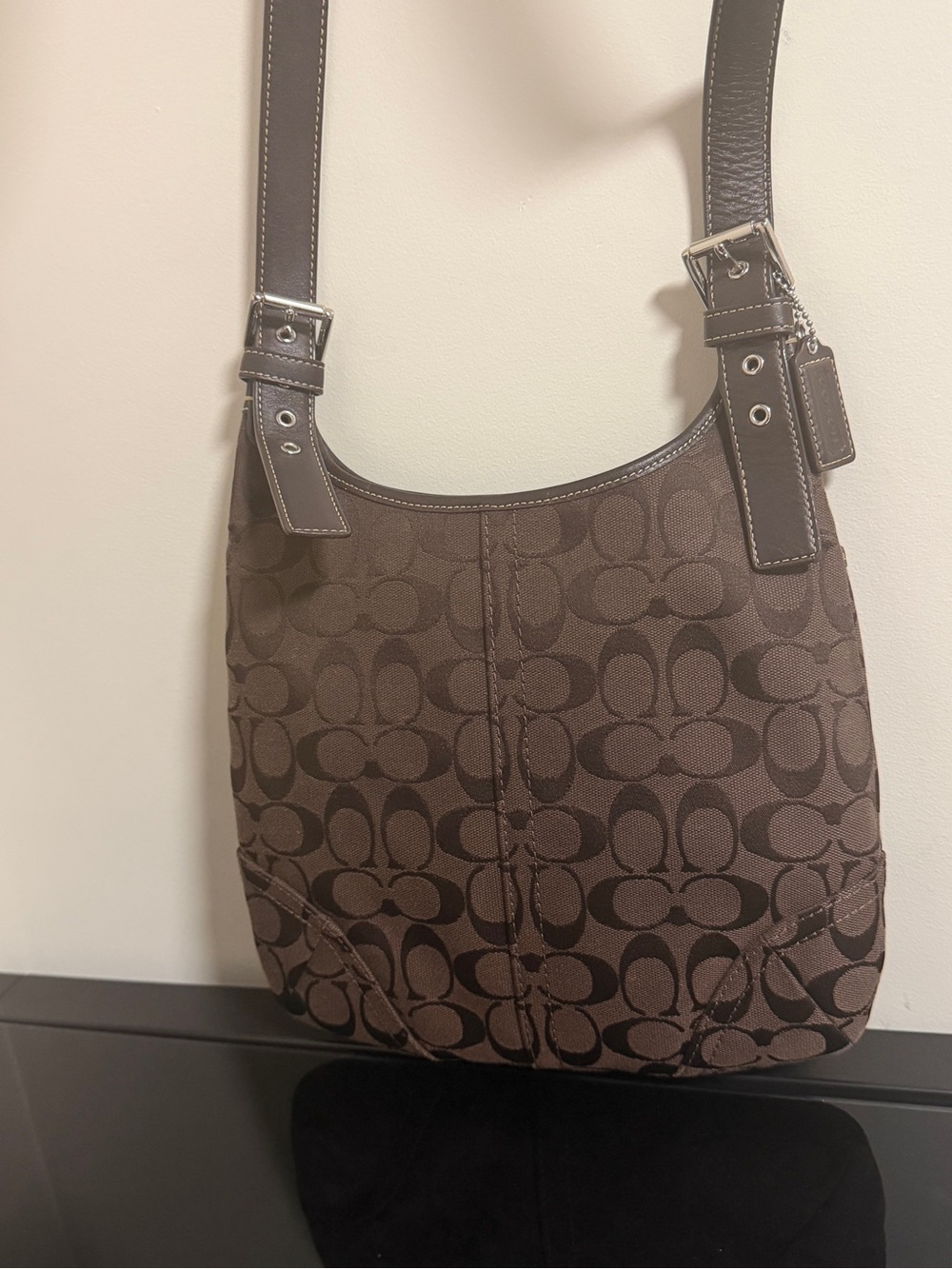 Coach Signature Canvas Chocolate Brown Crossbody Bag